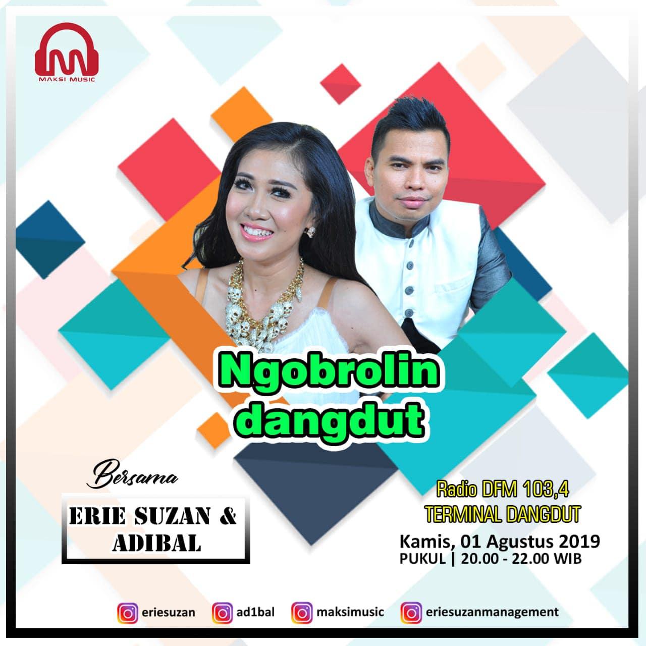 Ngobrolin dangdut bersama  eriesuzan dan juga  ad1bal  Di Radio DFM 103,4